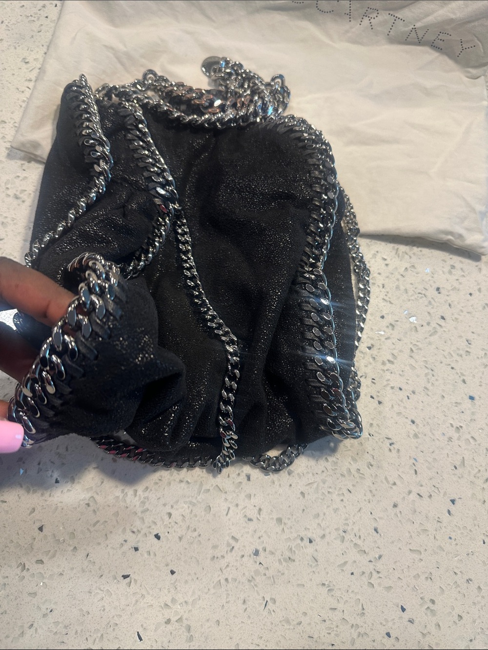 Stella McCartney Black Falabella Mini Chain Shoulder Bag - Picture 11 of 15